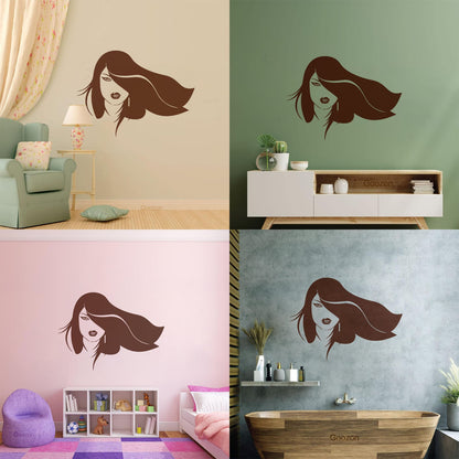 Vinyl Wall Stickers Beautiful Woman Face Appeal Girl Wall Beautification