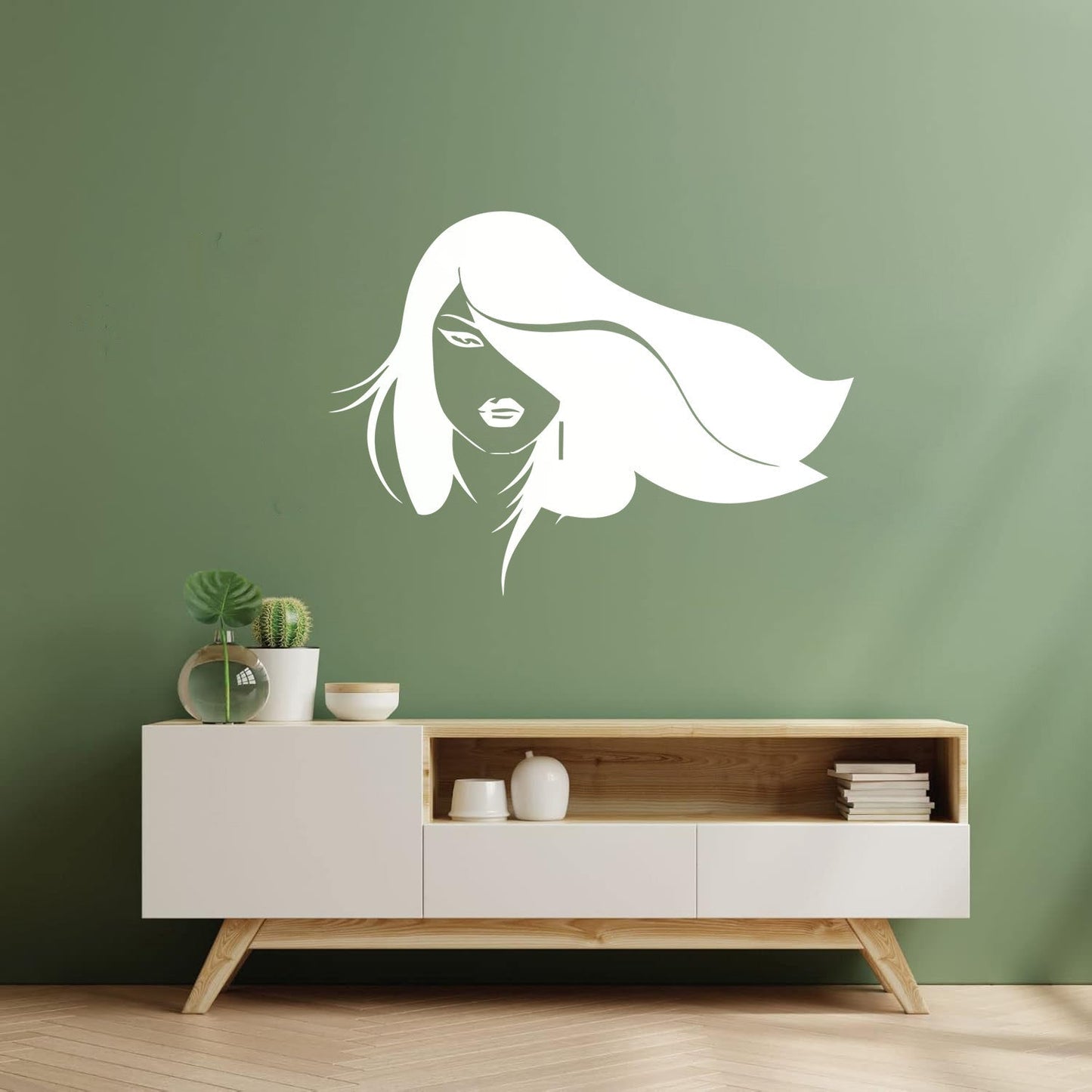 Vinyl Wall Stickers Beautiful Woman Face Appeal Girl Wall Beautification
