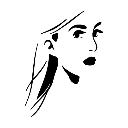 Vinyl Wall Decals Mysterious Woman'S Face Beautiful Girl Window Decals