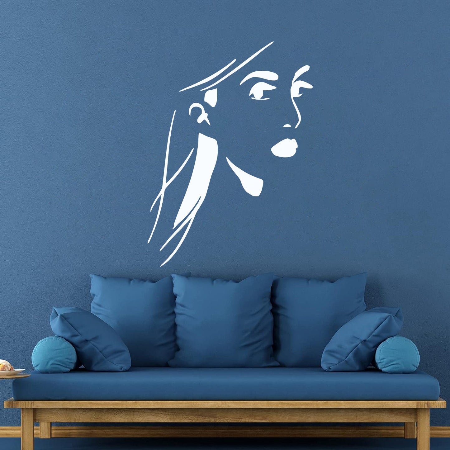 Vinyl Wall Decals Mysterious Woman'S Face Beautiful Girl Window Decals