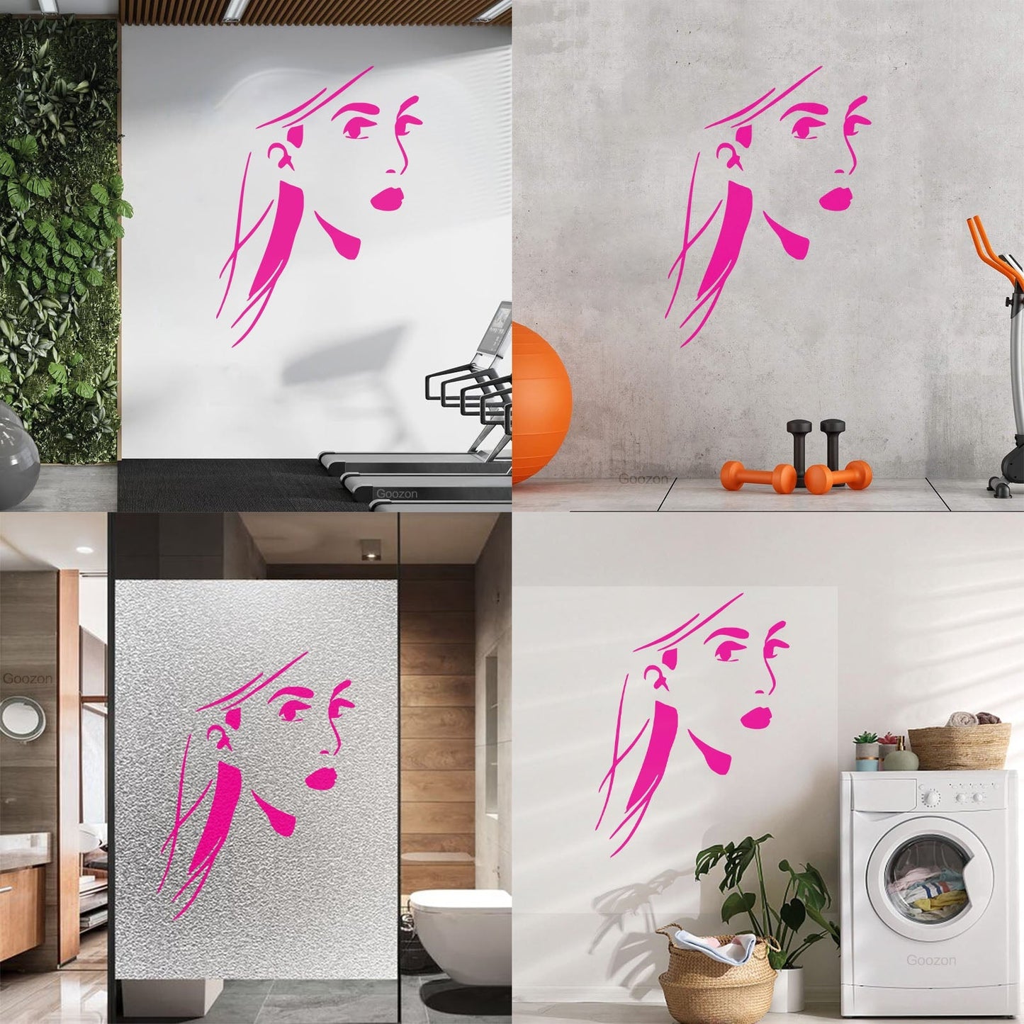 Vinyl Wall Decals Mysterious Woman'S Face Beautiful Girl Window Decals