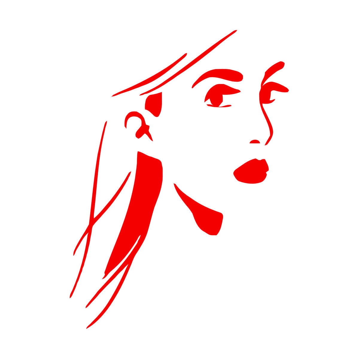 Vinyl Wall Decals Mysterious Woman'S Face Beautiful Girl Window Decals