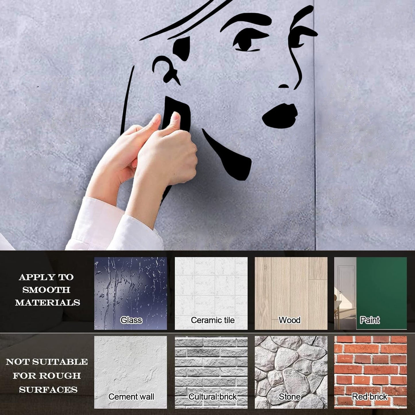 Vinyl Wall Decals Mysterious Woman'S Face Beautiful Girl Window Decals