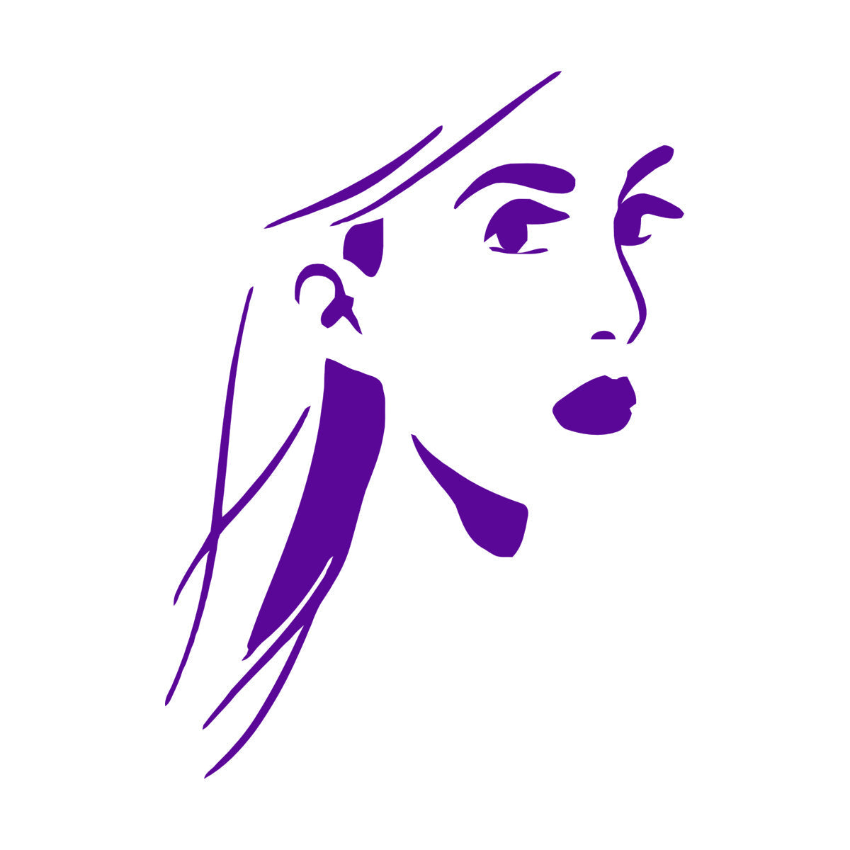 Vinyl Wall Decals Mysterious Woman'S Face Beautiful Girl Window Decals