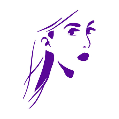 Vinyl Wall Decals Mysterious Woman'S Face Beautiful Girl Window Decals