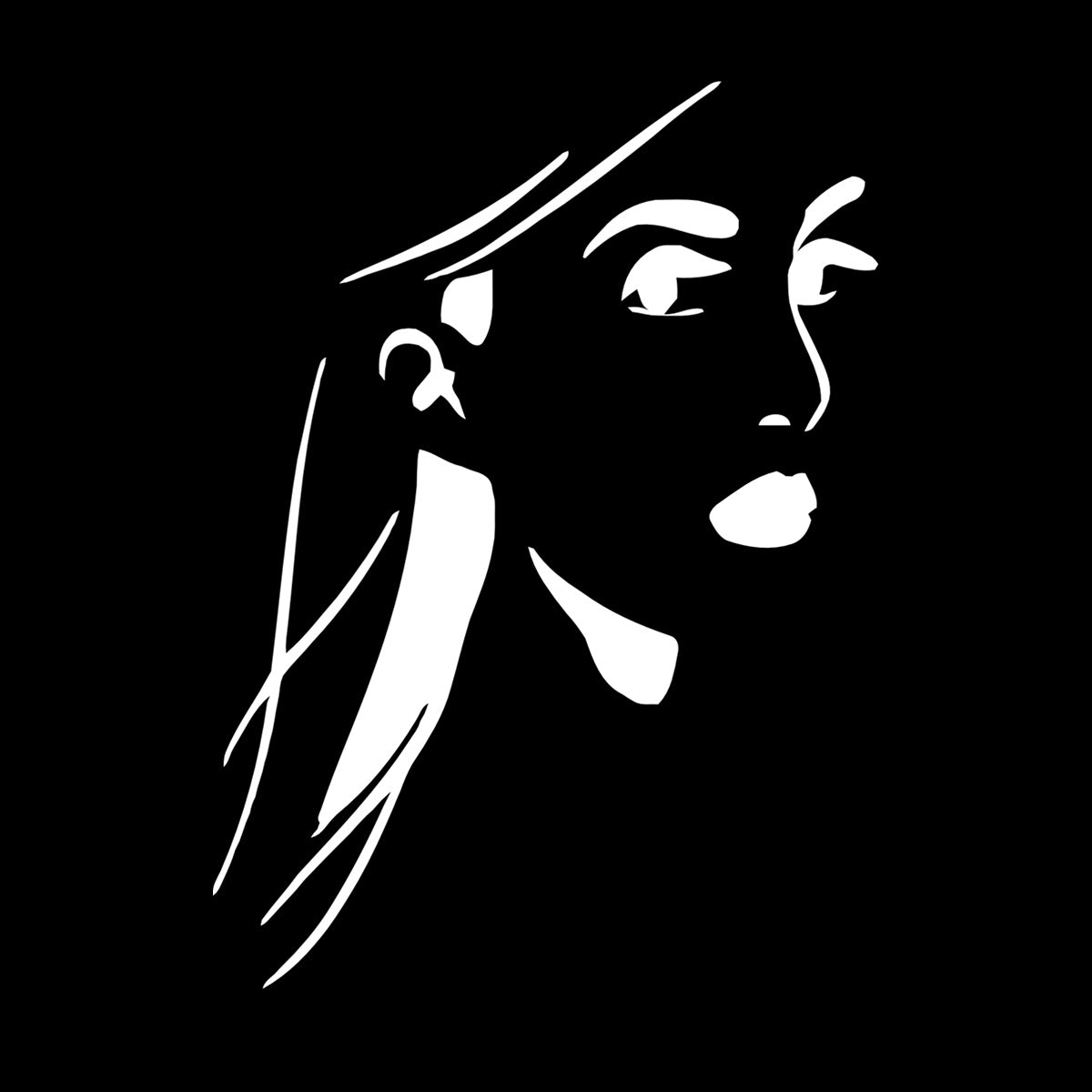 Vinyl Wall Decals Mysterious Woman'S Face Beautiful Girl Window Decals