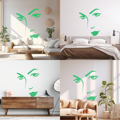 Mural And Wall Vinyl Decal Appeal Woman'S Face Beautiful Girl Store Decoration