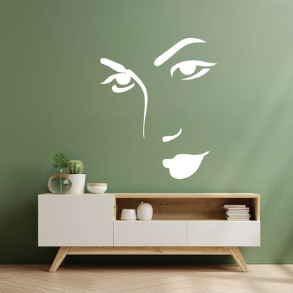 Mural And Wall Vinyl Decal Appeal Woman'S Face Beautiful Girl Store Decoration