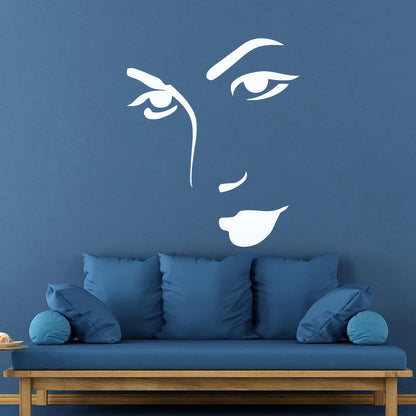 Mural And Wall Vinyl Decal Appeal Woman'S Face Beautiful Girl Store Decoration