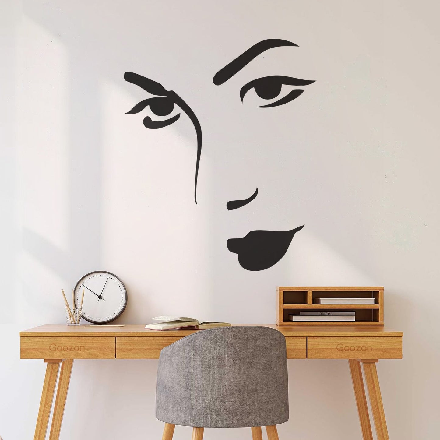 Mural And Wall Vinyl Decal Appeal Woman'S Face Beautiful Girl Store Decoration
