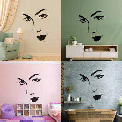 Mural And Wall Vinyl Decal Appeal Woman'S Face Beautiful Girl Store Decoration