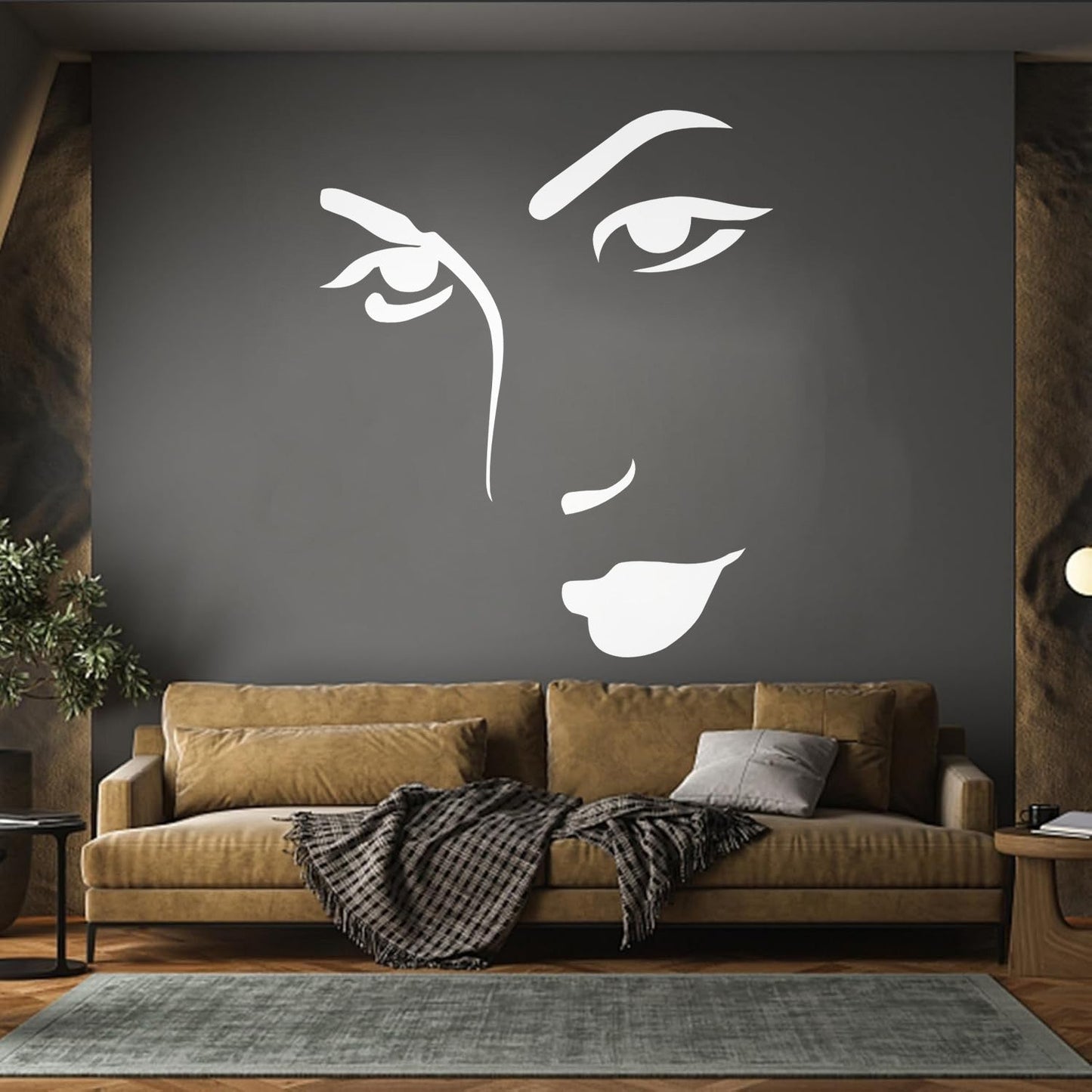 Mural And Wall Vinyl Decal Appeal Woman'S Face Beautiful Girl Store Decoration