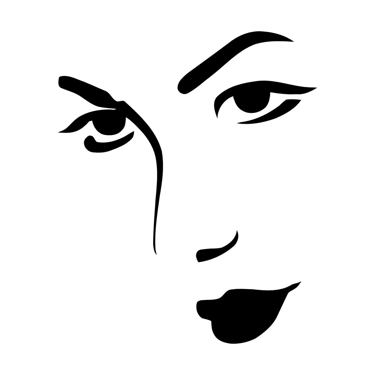 Mural And Wall Vinyl Decal Appeal Woman'S Face Beautiful Girl Store Decoration