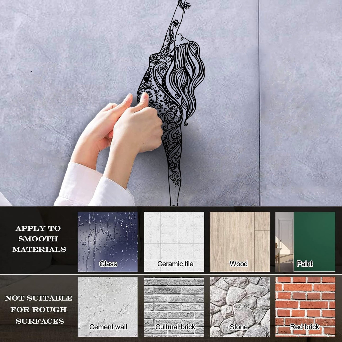 Woman Beautiful Hippie Girl Wall Stickers Paster Paper Tattoo Culture