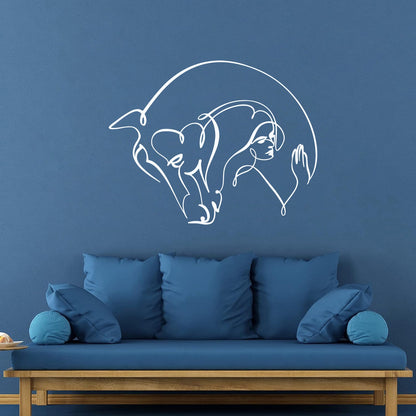 Wall Stickers Abstract Beautiful Horse Girl Woman Animal Do Not Damage The Wall Surface