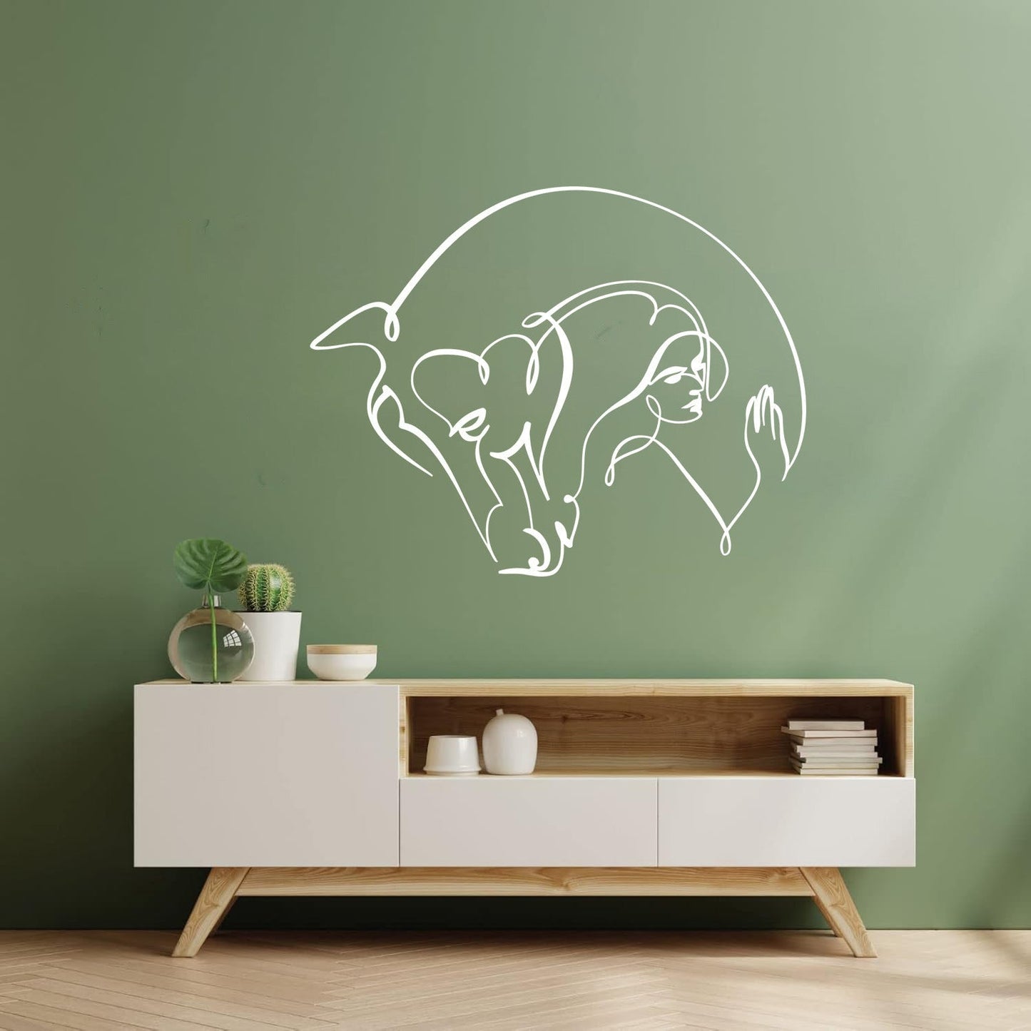 Wall Stickers Abstract Beautiful Horse Girl Woman Animal Do Not Damage The Wall Surface