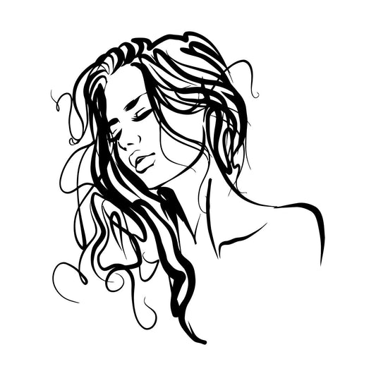 Fine Carving Decals Abstract Beautiful Hot Woman Appeal Girl Face Multi Color Selection