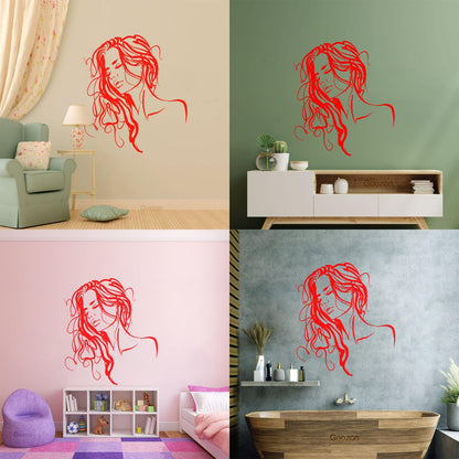 Fine Carving Decals Abstract Beautiful Hot Woman Appeal Girl Face Multi Color Selection