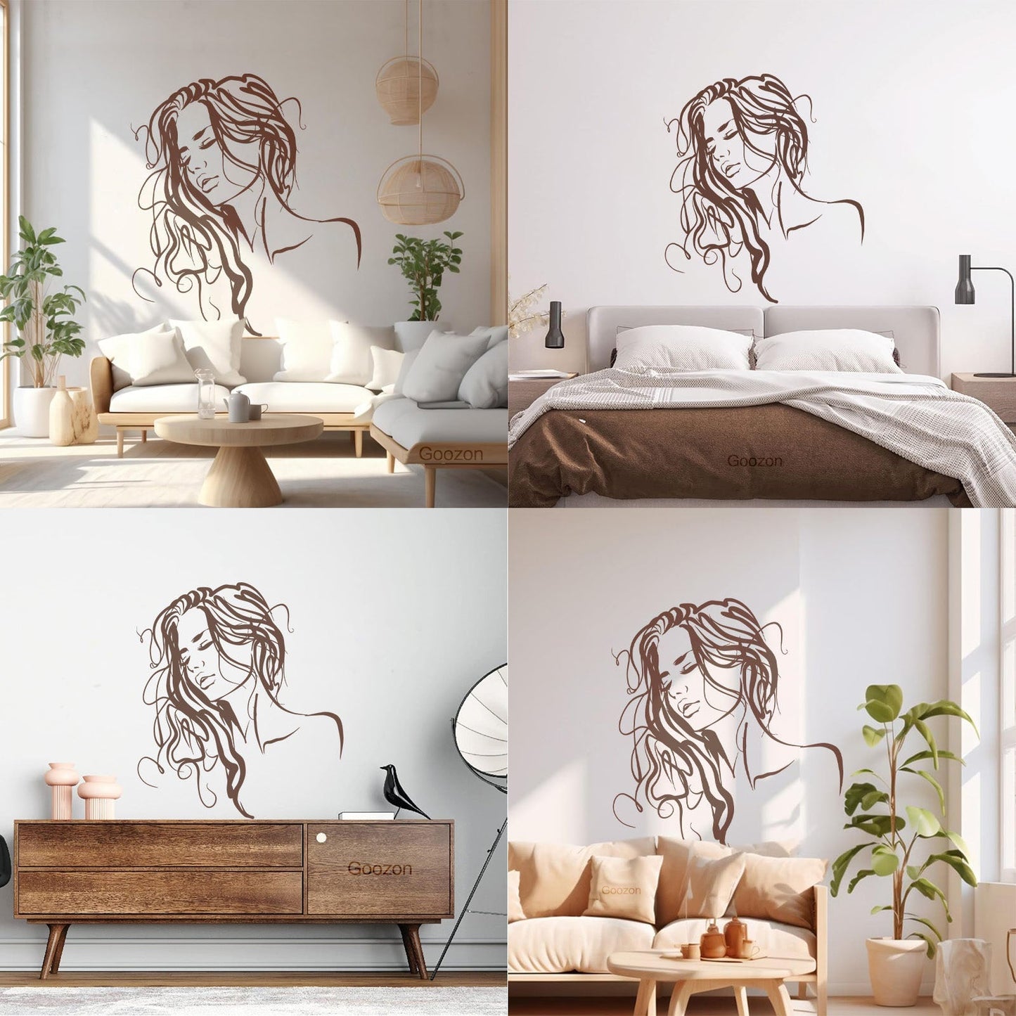 Fine Carving Decals Abstract Beautiful Hot Woman Appeal Girl Face Multi Color Selection