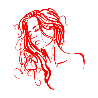 Fine Carving Decals Abstract Beautiful Hot Woman Appeal Girl Face Multi Color Selection