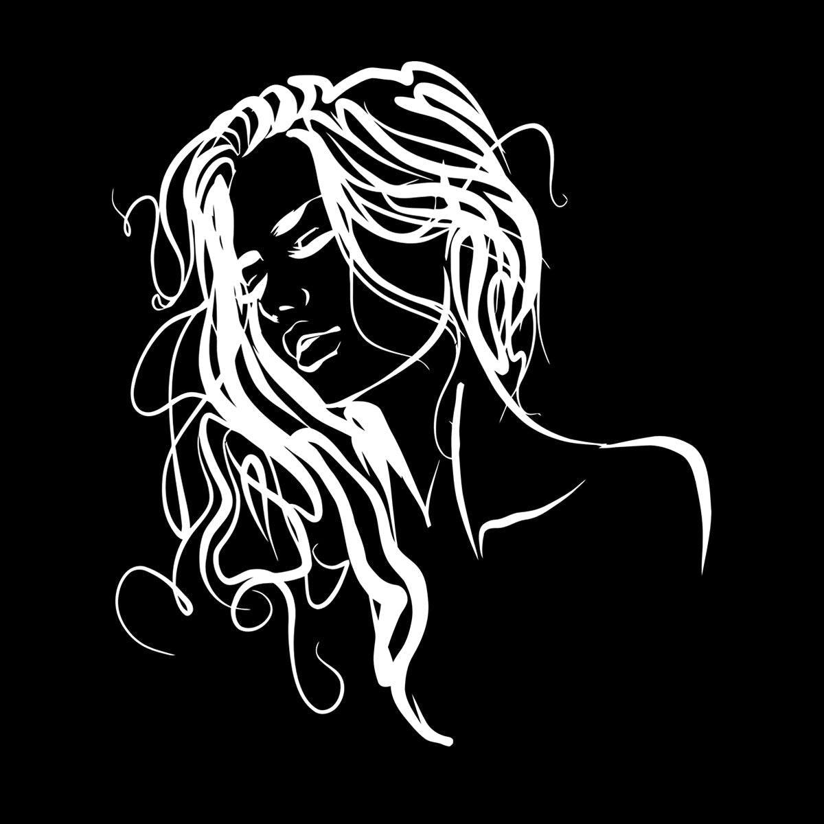 Fine Carving Decals Abstract Beautiful Hot Woman Appeal Girl Face Multi Color Selection