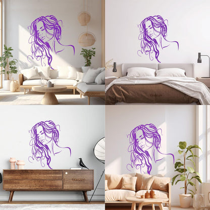 Fine Carving Decals Abstract Beautiful Hot Woman Appeal Girl Face Multi Color Selection