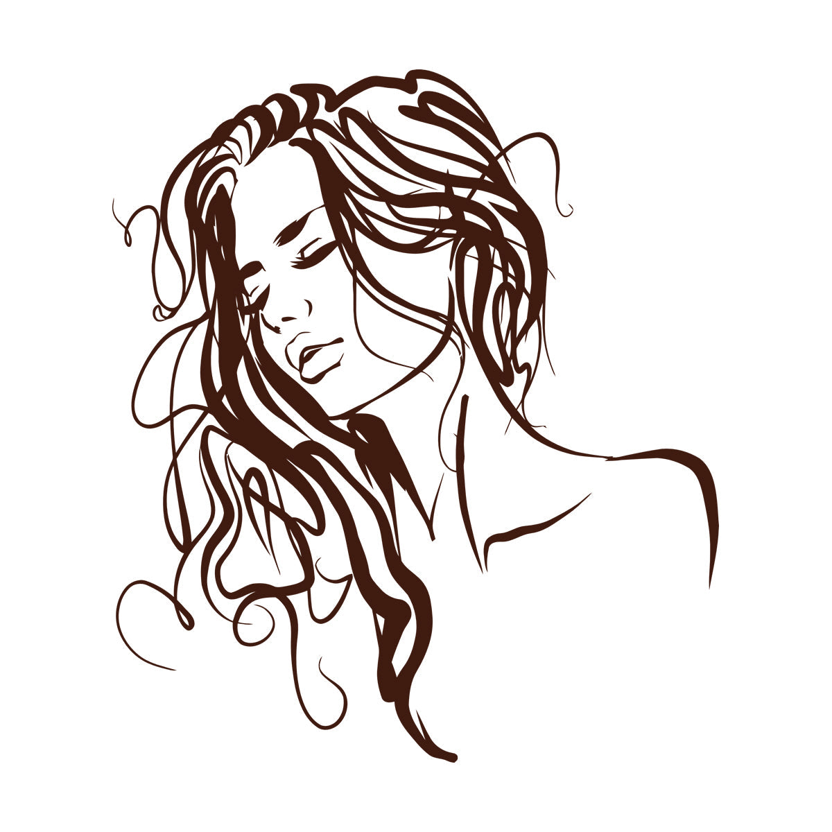 Fine Carving Decals Abstract Beautiful Hot Woman Appeal Girl Face Multi Color Selection