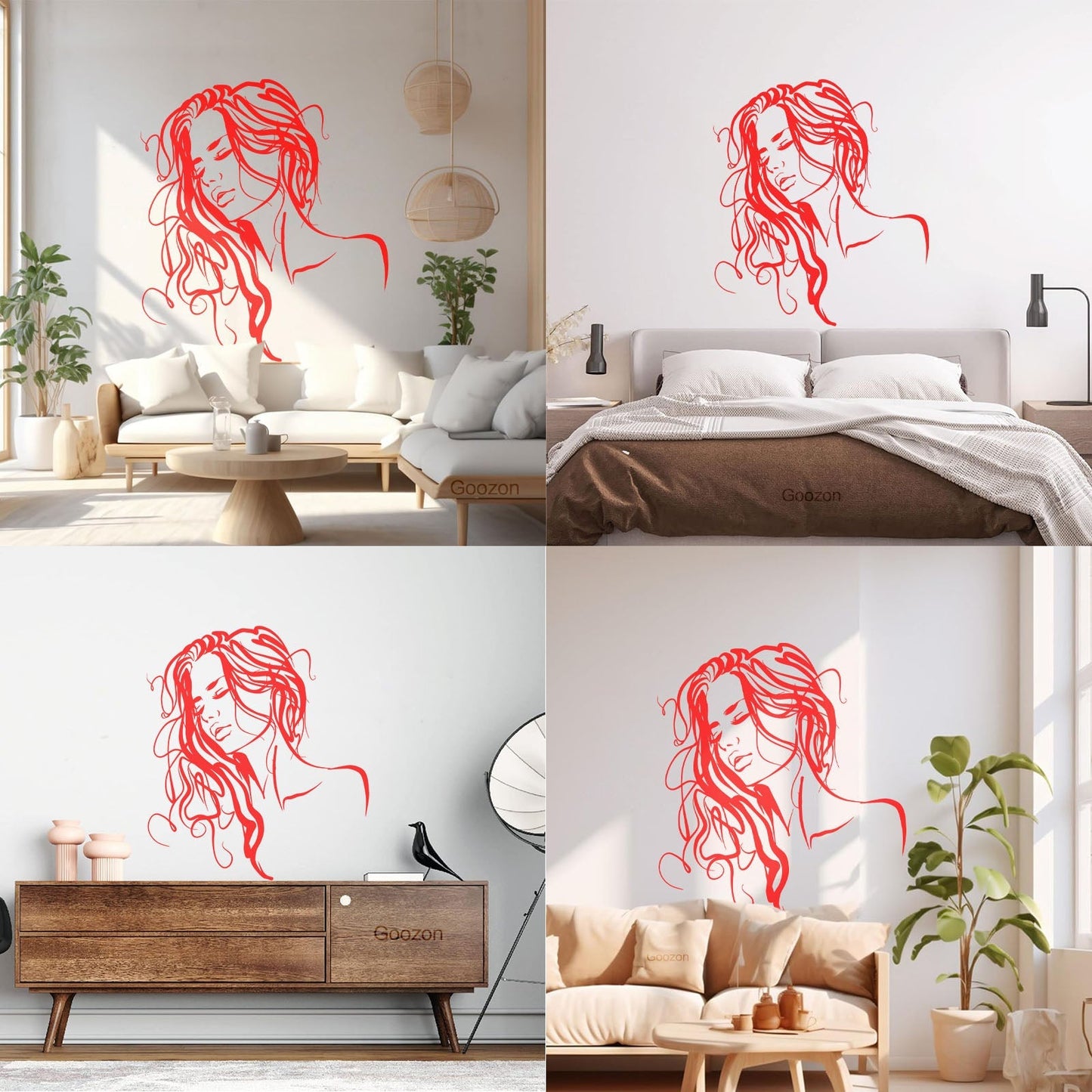 Fine Carving Decals Abstract Beautiful Hot Woman Appeal Girl Face Multi Color Selection