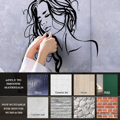 Fine Carving Decals Abstract Beautiful Hot Woman Appeal Girl Face Multi Color Selection