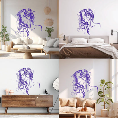 Fine Carving Decals Abstract Beautiful Hot Woman Appeal Girl Face Multi Color Selection