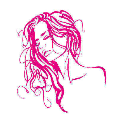 Fine Carving Decals Abstract Beautiful Hot Woman Appeal Girl Face Multi Color Selection