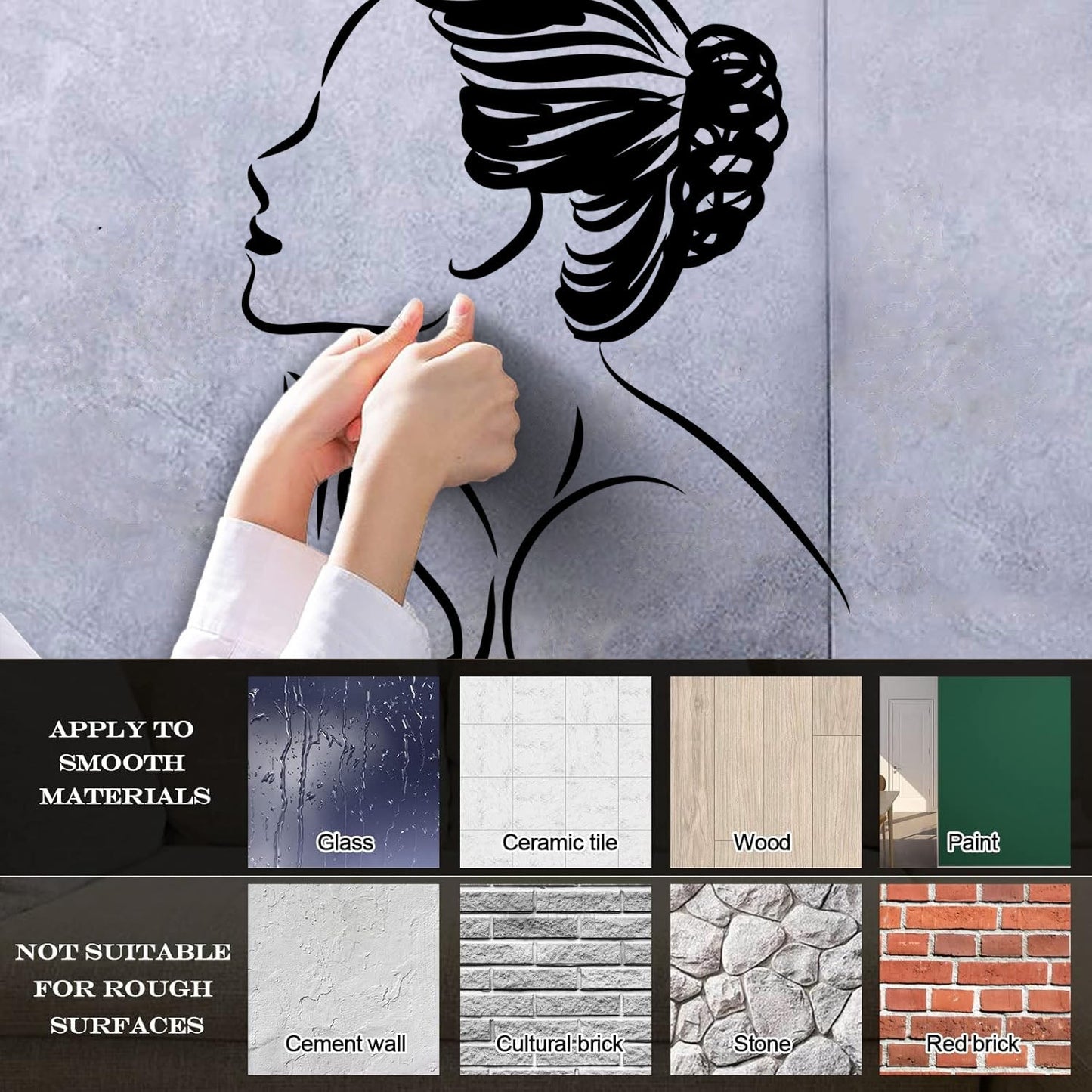 Vinyl Art Sticker Abstract Elegant Woman Girl Equipped With Transfer Film Kit