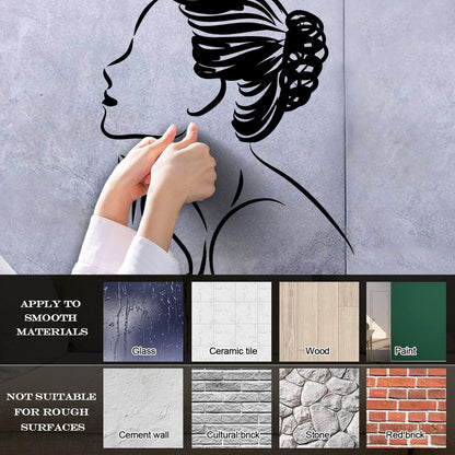 Vinyl Art Sticker Abstract Elegant Woman Girl Equipped With Transfer Film Kit