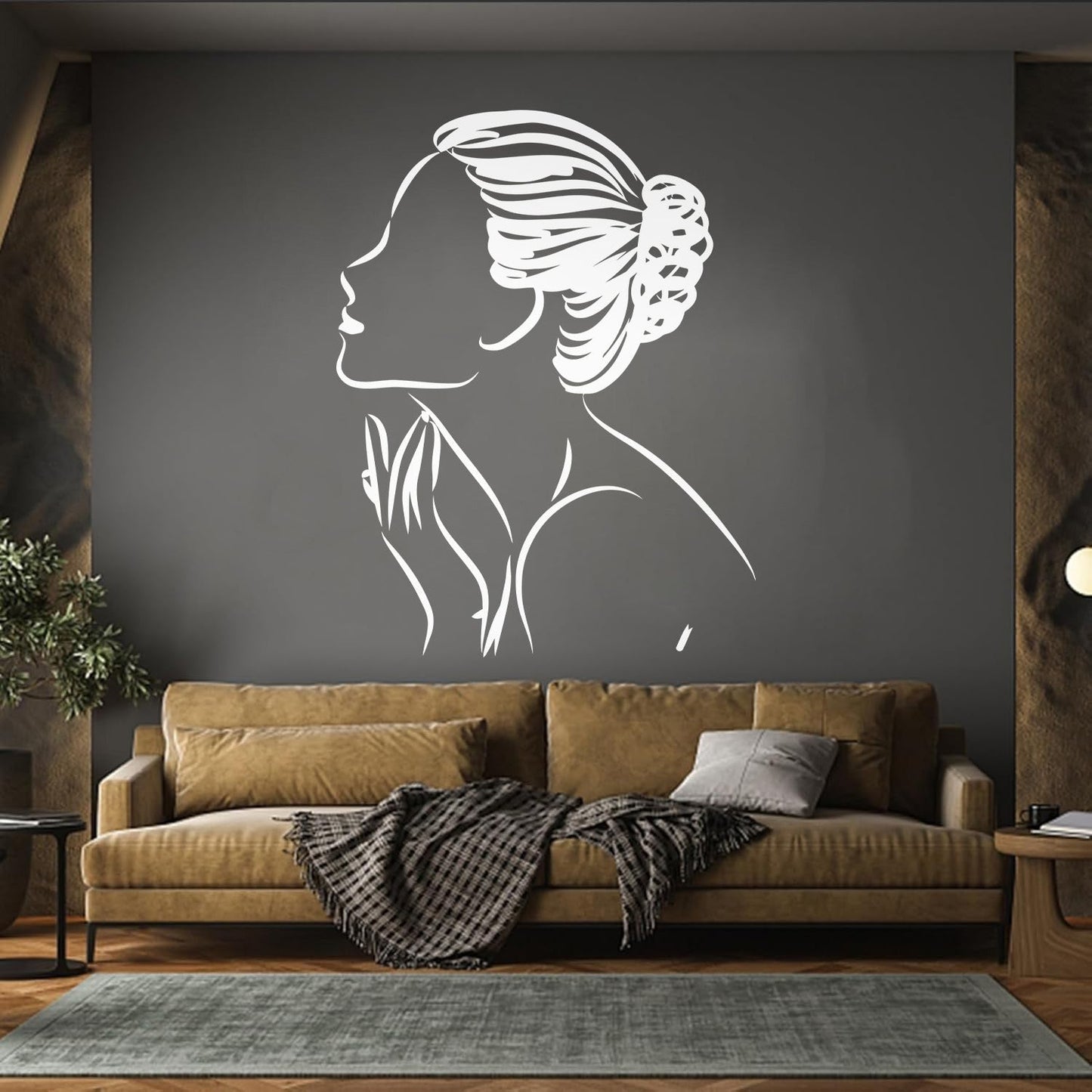 Vinyl Art Sticker Abstract Elegant Woman Girl Equipped With Transfer Film Kit