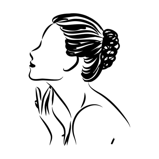 Vinyl Art Sticker Abstract Elegant Woman Girl Equipped With Transfer Film Kit