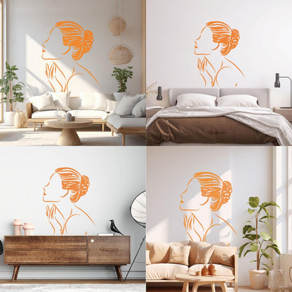 Vinyl Art Sticker Abstract Elegant Woman Girl Equipped With Transfer Film Kit
