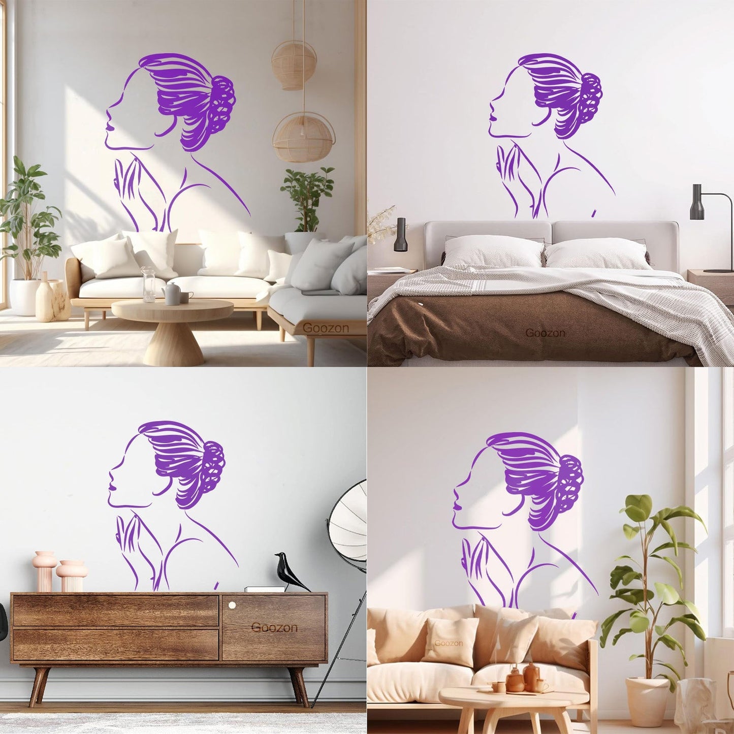 Vinyl Art Sticker Abstract Elegant Woman Girl Equipped With Transfer Film Kit