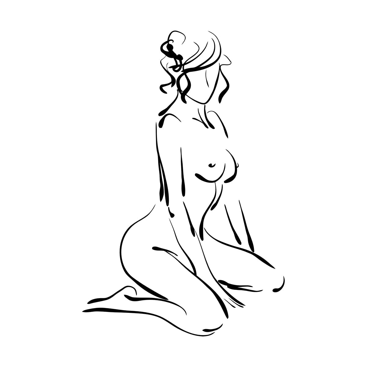 Abstract Erotic Girl Woman Engraving Stickers Easy Installation