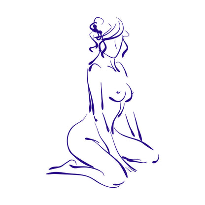 Abstract Erotic Girl Woman Engraving Stickers Easy Installation