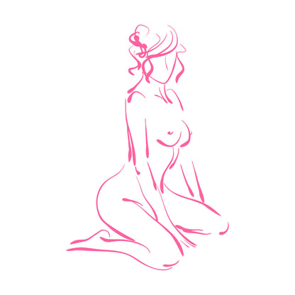 Abstract Erotic Girl Woman Engraving Stickers Easy Installation