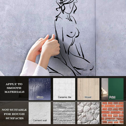 Abstract Erotic Girl Woman Engraving Stickers Easy Installation