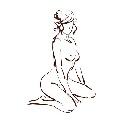 Abstract Erotic Girl Woman Engraving Stickers Easy Installation