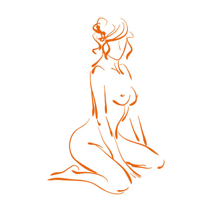 Abstract Erotic Girl Woman Engraving Stickers Easy Installation