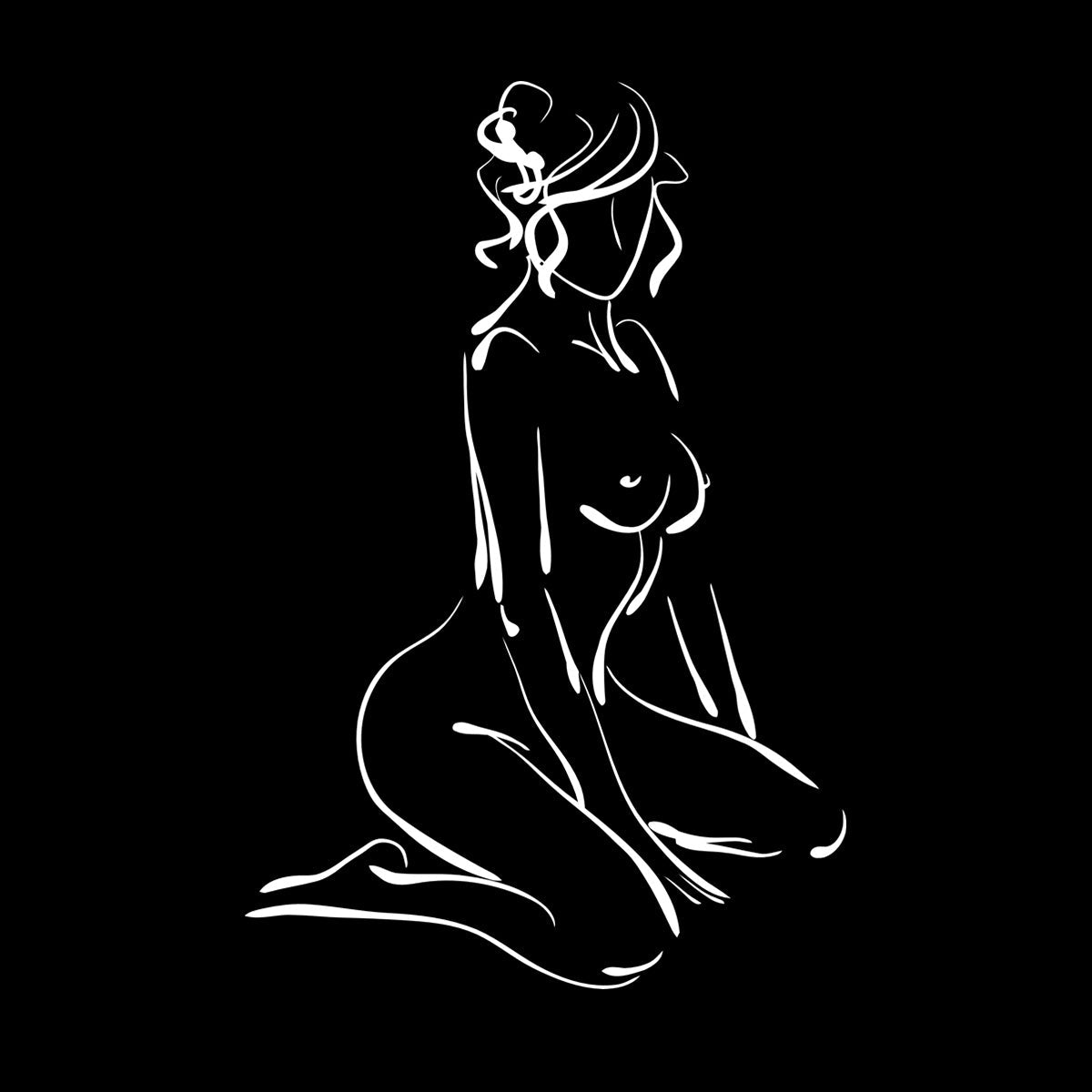 Abstract Erotic Girl Woman Engraving Stickers Easy Installation