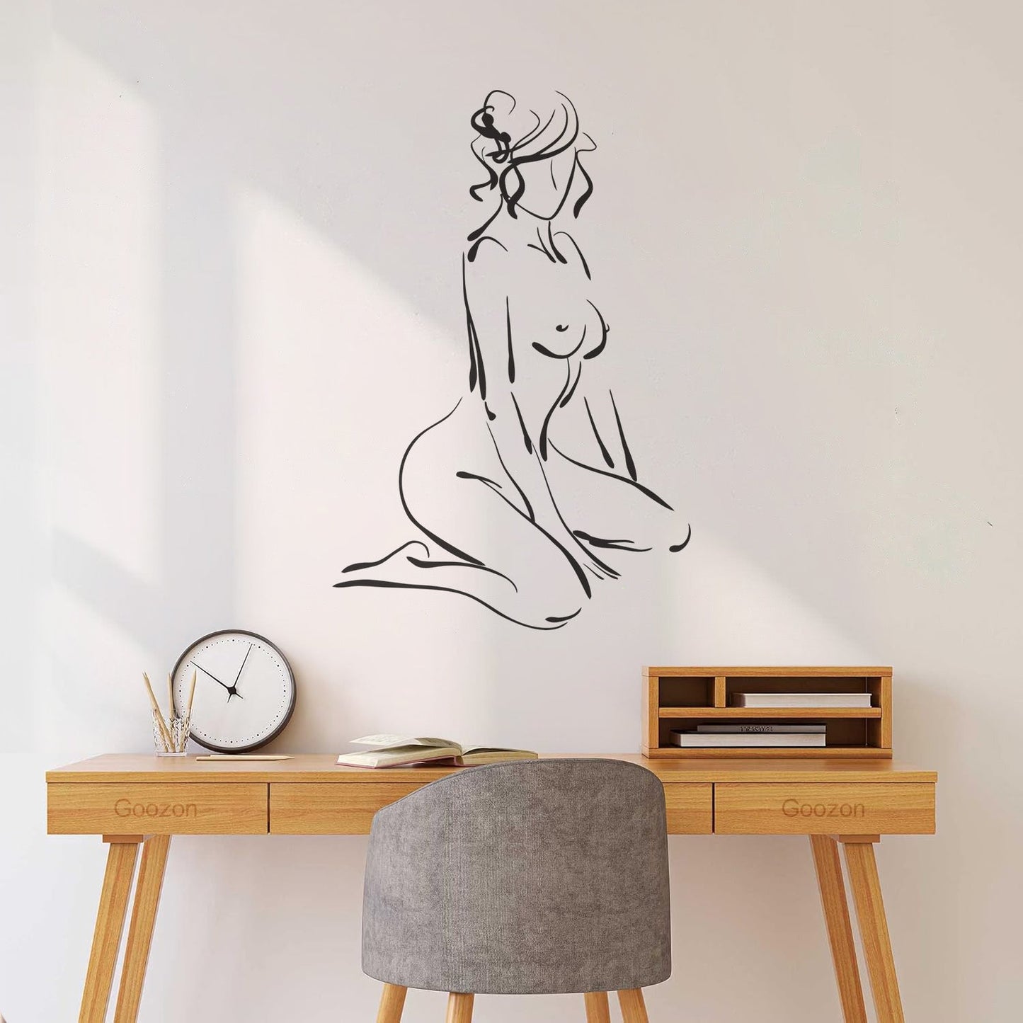 Abstract Erotic Girl Woman Engraving Stickers Easy Installation