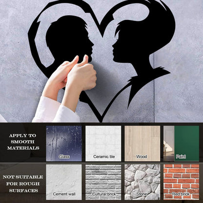 Lettering Decals Abstract Love Heart Symbol Guy And Girl Man Woman Art Mural Painting