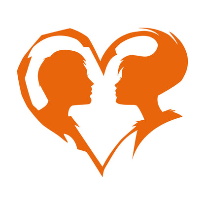 Lettering Decals Abstract Love Heart Symbol Guy And Girl Man Woman Art Mural Painting