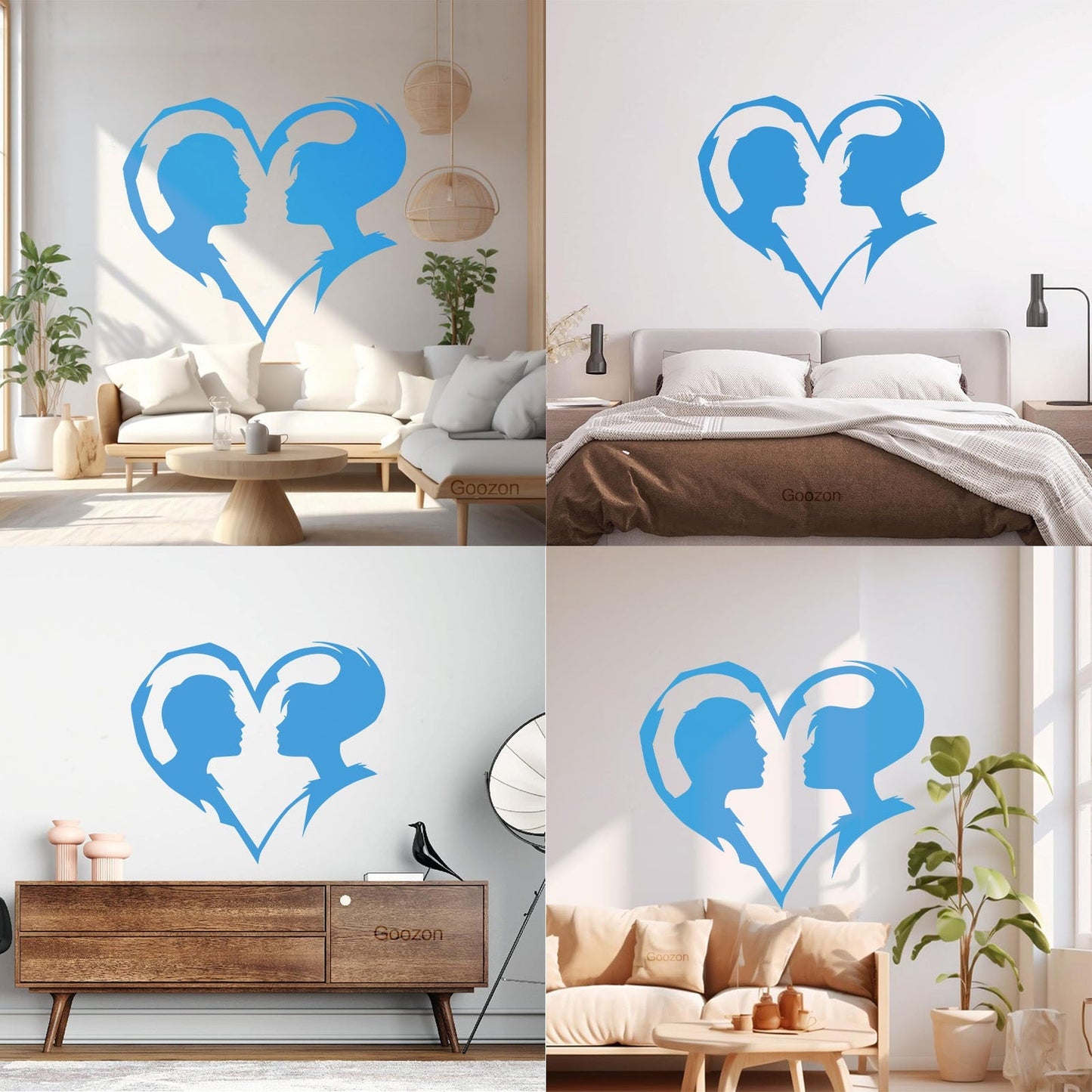 Lettering Decals Abstract Love Heart Symbol Guy And Girl Man Woman Art Mural Painting