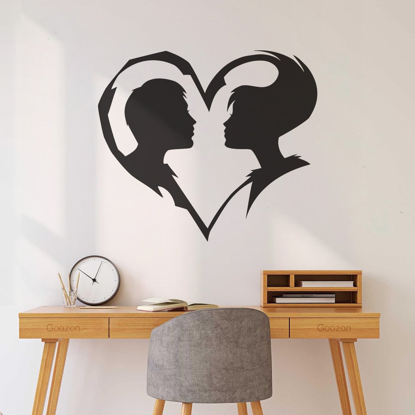 Lettering Decals Abstract Love Heart Symbol Guy And Girl Man Woman Art Mural Painting