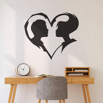 Lettering Decals Abstract Love Heart Symbol Guy And Girl Man Woman Art Mural Painting